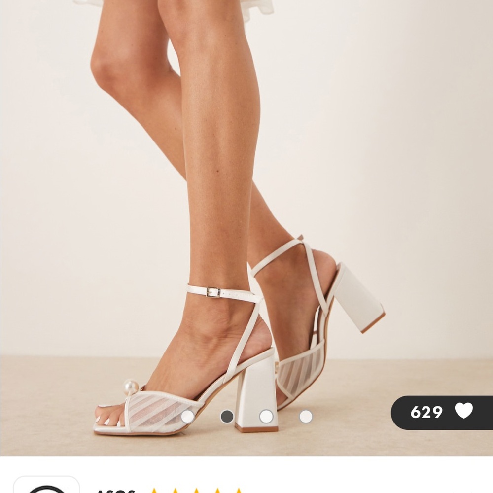 ASOS White Block Heel Sandals